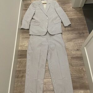 Men's Striped Suit Set - Gray